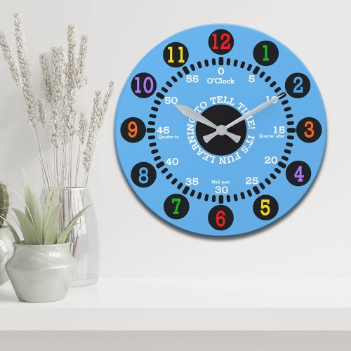 Learning to Tell Time Blue Large Clock