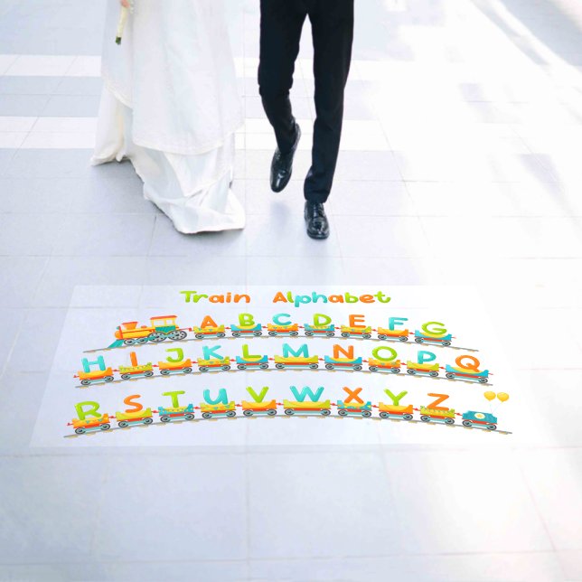 Learning Train Alphabet Capital Letters School  Floor Decals (Wedding)