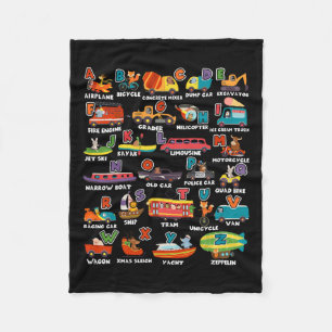 Learning Transportation Animal Letter Abcs Teacher Fleece Blanket