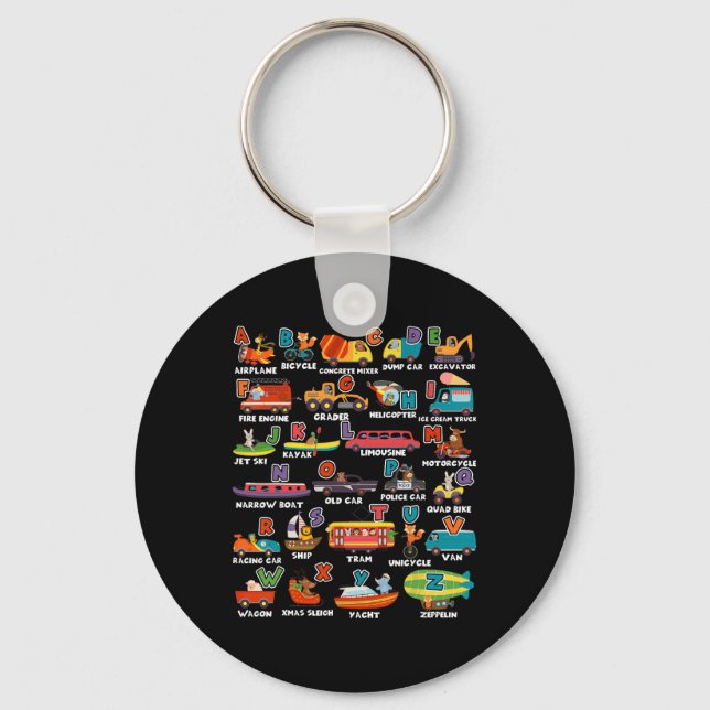 Learning Transportation Animal Letter Abcs Teacher Keychain (Front)