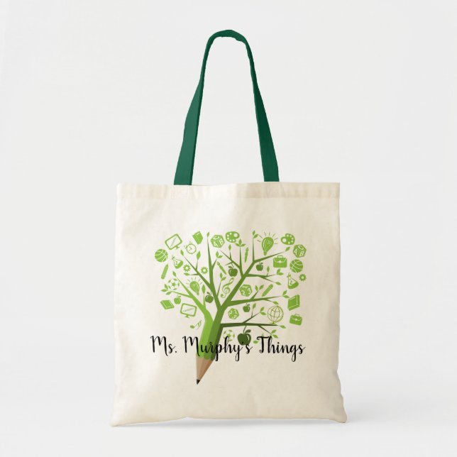 Learning tree teachers bag with personalized name (Front)