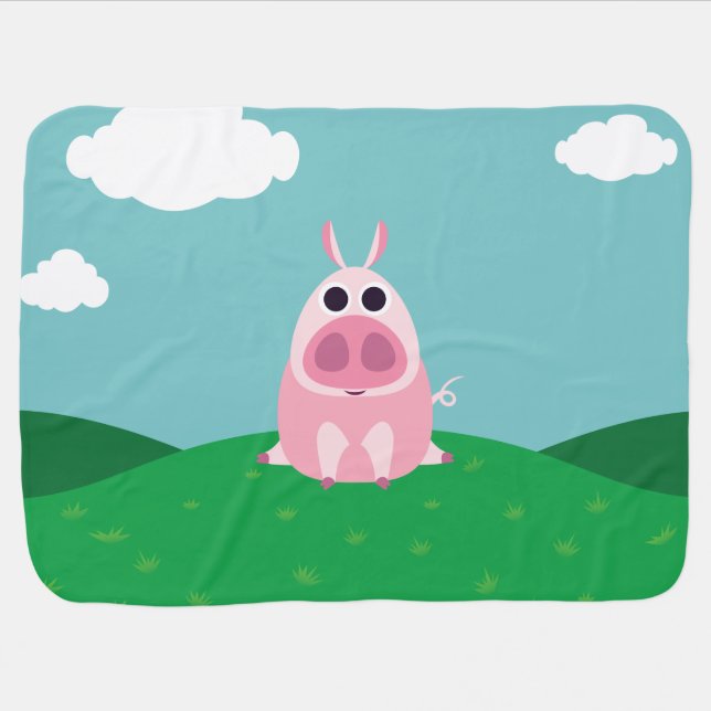 Leary the Pig Baby Blanket (Horizontal)