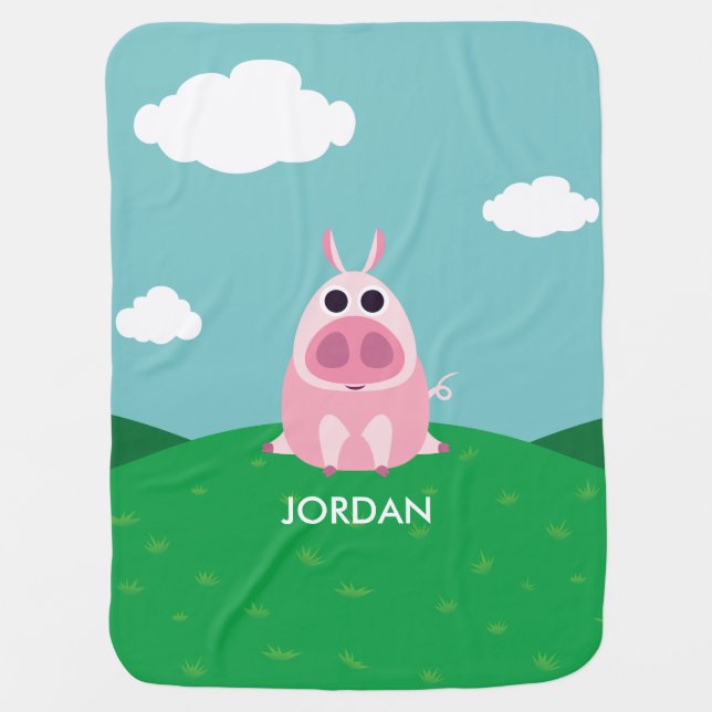 Leary the Pig Baby Blanket (Front)