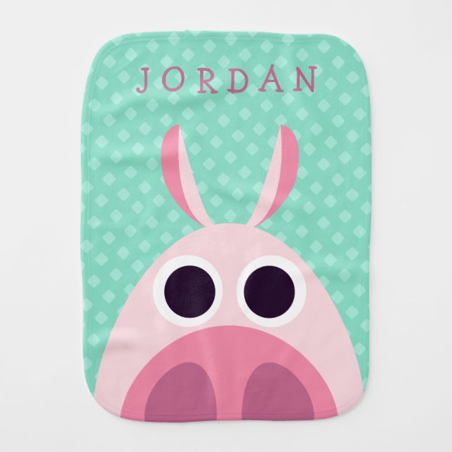 Leary the Pig Baby Burp Cloth (Front)