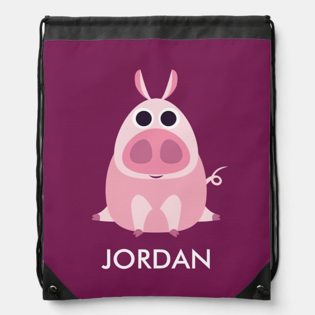 Leary the Pig Drawstring Bag (Front)