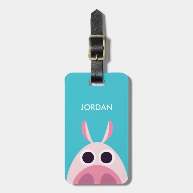 Leary the Pig Luggage Tag (Front Vertical)