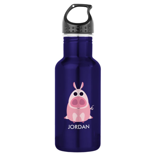 Leary the Pig Stainless Steel Water Bottle (Front)