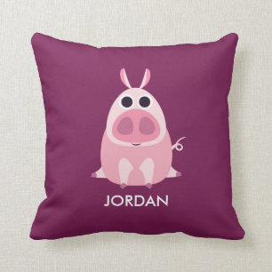 Leary the Pig Throw Pillow
