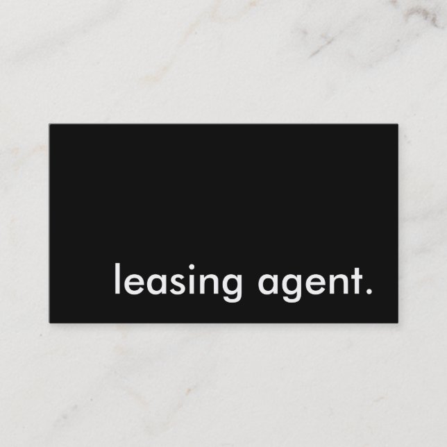 leasing agent. business card (Front)