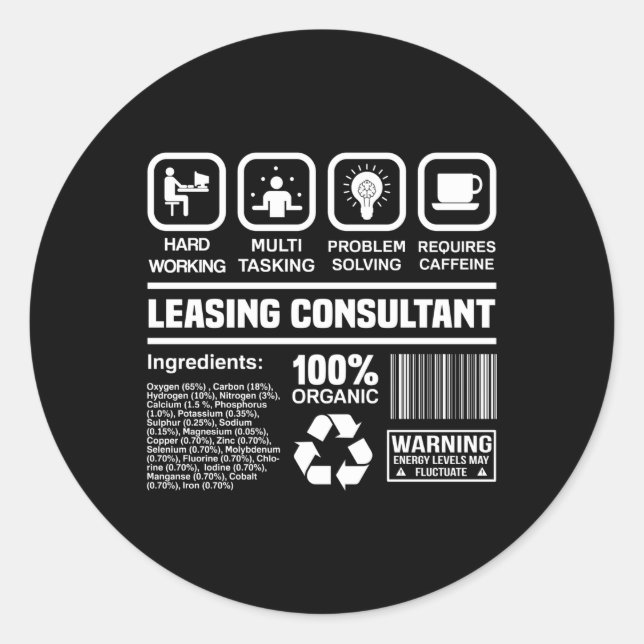 Leasing Consultant Leasing Consultant Classic Round Sticker (Front)