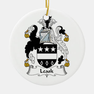 Leask Family Crest Ceramic Ornament