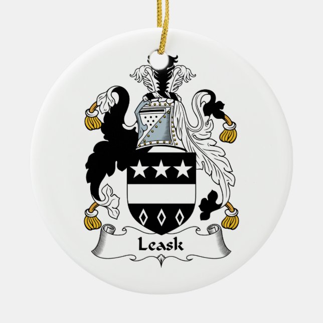 Leask Family Crest Ceramic Ornament (Front)