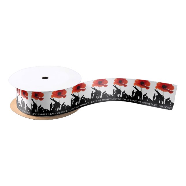 LEAST WE FORGET ARTILLERY SATIN RIBBON (Spool)