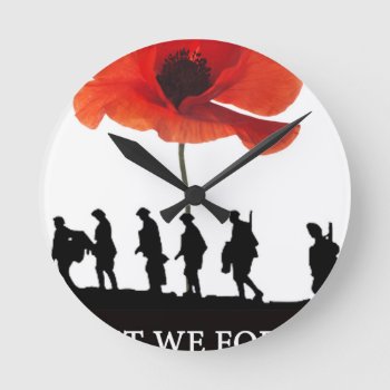 Least We Forget Soldiers Marching Round Clock by Bubbleprint at Zazzle