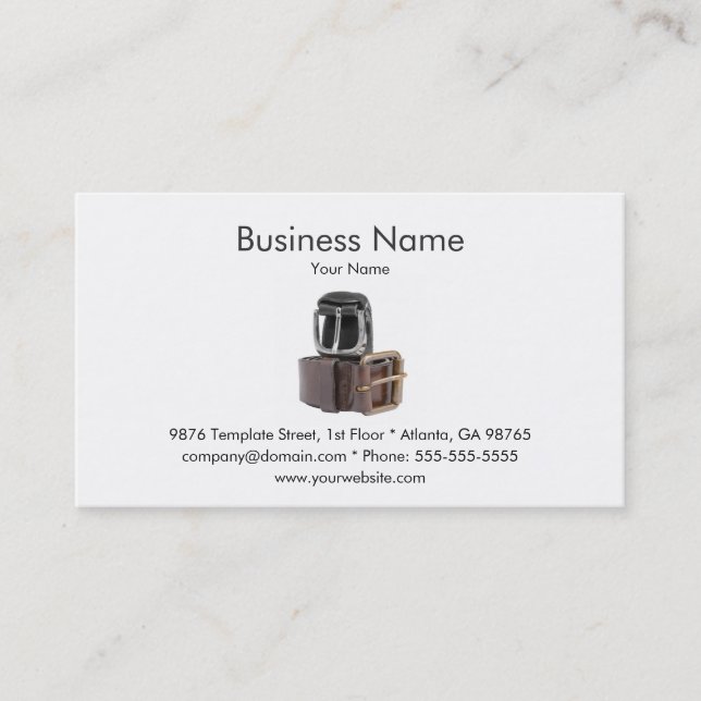 Leather Accessories Business Card Template (Front)