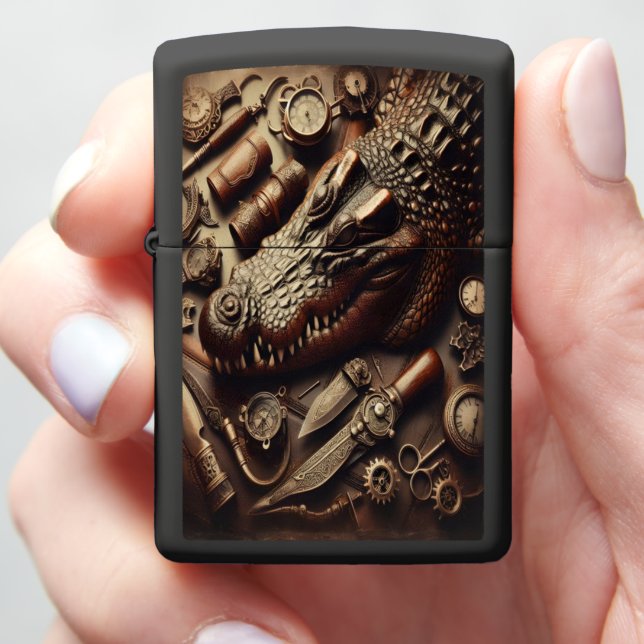Leather Alligator  Zippo Lighter (In Hand)