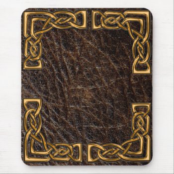 Leather And Gold Celtic Mousepad by YANKAdesigns at Zazzle