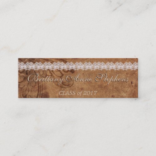 Leather and Lace Graduation Name Card Insert