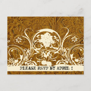Leather and Lace RSVP Invitation Postcard