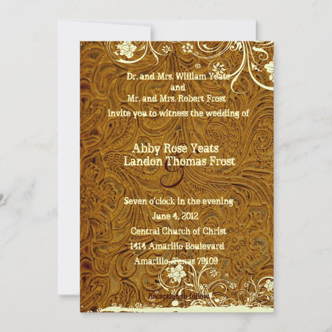 Leather and Lace Wedding Invitation | Zazzle