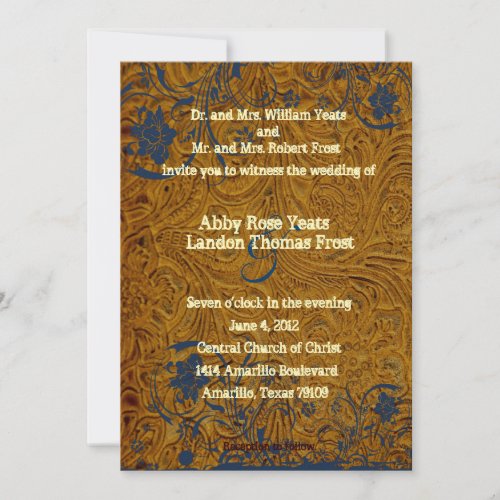 Leather and Lace Wedding Invitation