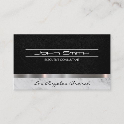 Leather and Marble with Metallic Trim Business Card