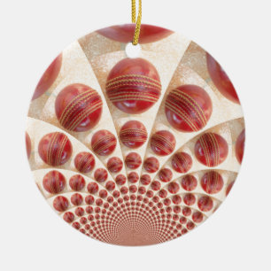 Leather Ball Rhythm Cricket Balls: Rhythmic Array Ceramic Ornament