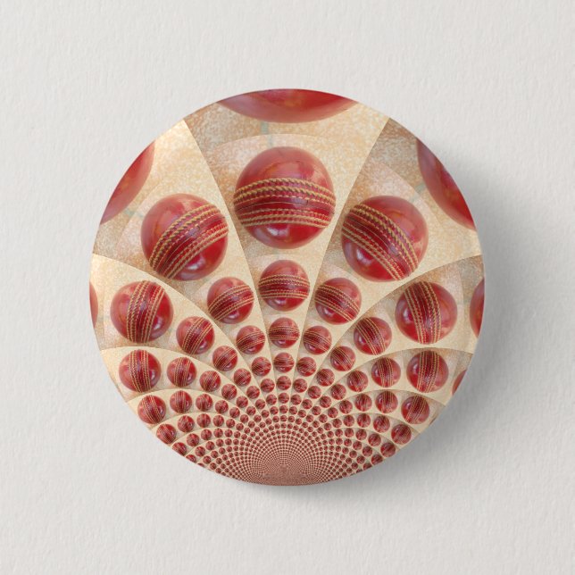 Leather Ball Rhythm Cricket Balls: Rhythmic Array Pinback Button (Front)