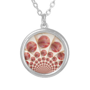 Leather Ball Rhythm Cricket Balls: Rhythmic Array Silver Plated Necklace