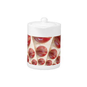 Leather Ball Rhythm Cricket Balls: Rhythmic Array Teapot