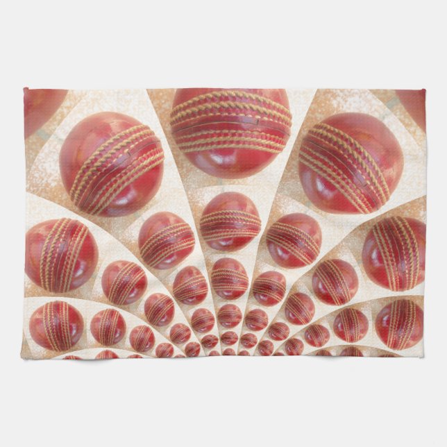 Leather Ball Rhythm Cricket Balls: Rhythmic Array Towel (Horizontal)