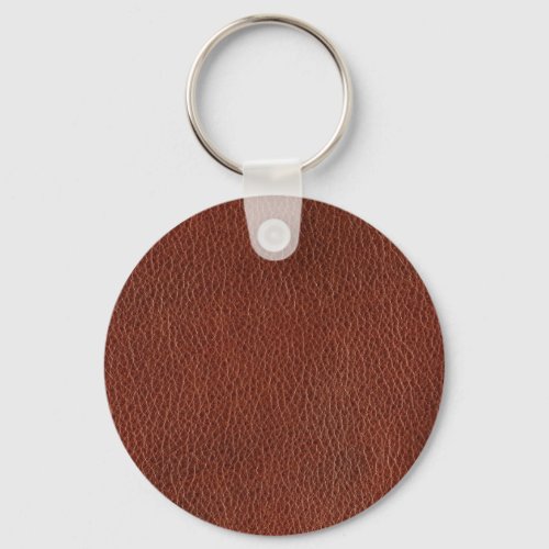 Leather Basic Button Keychain