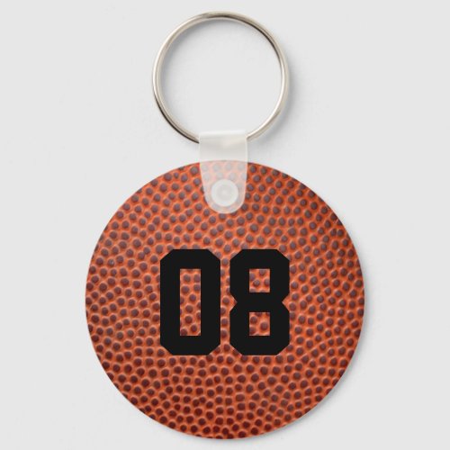 Leather Basketball Jersey Number Keychain