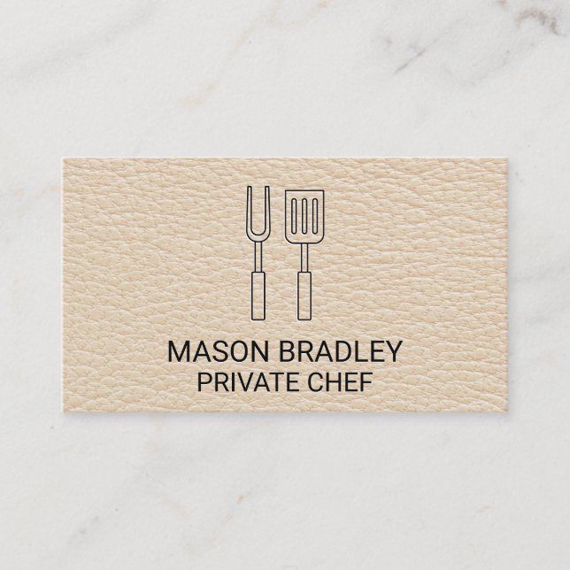 Leather | BBQ Tools Business Card (Front)
