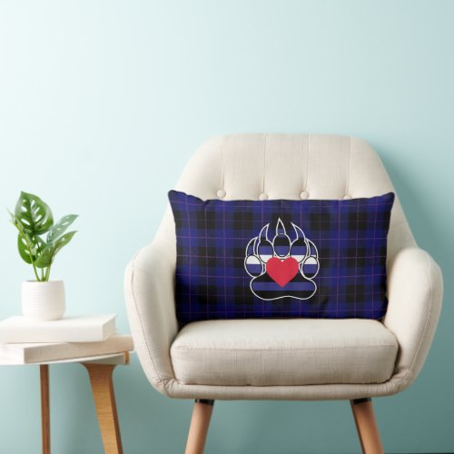 Leather Bear Claw Gay Pride Plaid Throw Pillow