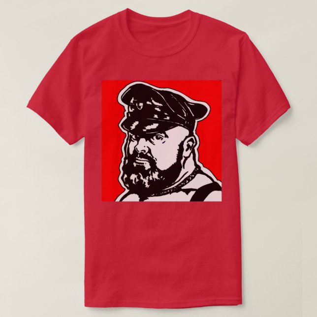 Leather Bear in Red Classic TShirt (Design Front)