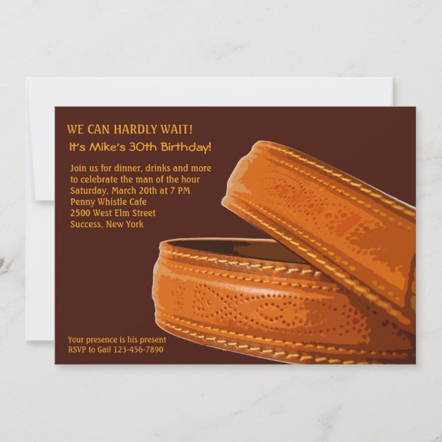 Leather Belt Invitation (Front)