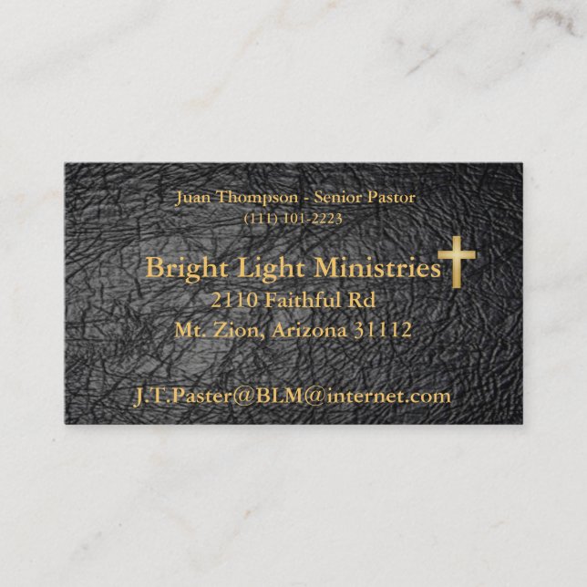 Leather Bible Skin Business Card (Front)