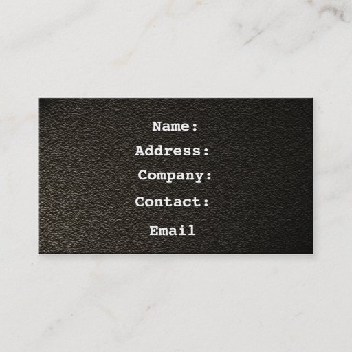 Customizable leather black - business card template