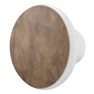 Leather Blue Tartan Fabric Crocodile Skin Ceramic Knob