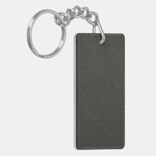 Leather Blue Tartan Fabric Crocodile Skin Keychain