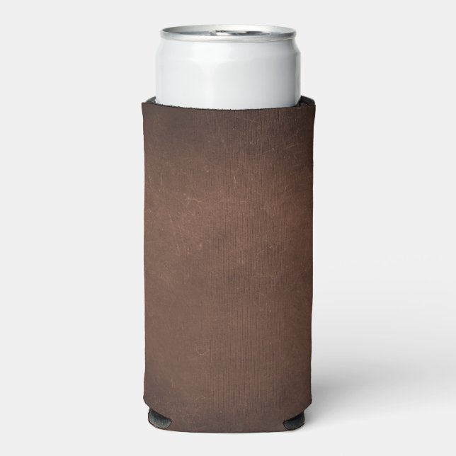 Leather Blue Tartan Fabric Crocodile Skin Seltzer Can Cooler (Seltzer Front)