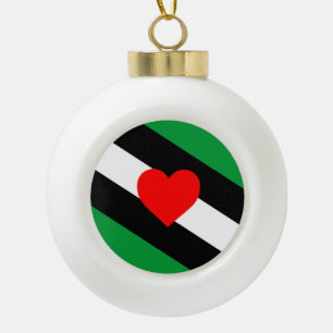 Leather Boi Pride Flag Ceramic Ball Christmas Ornament