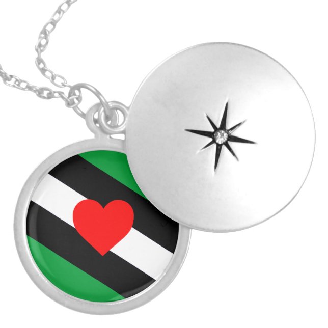 Leather Boi Pride Flag Locket Necklace (Front)