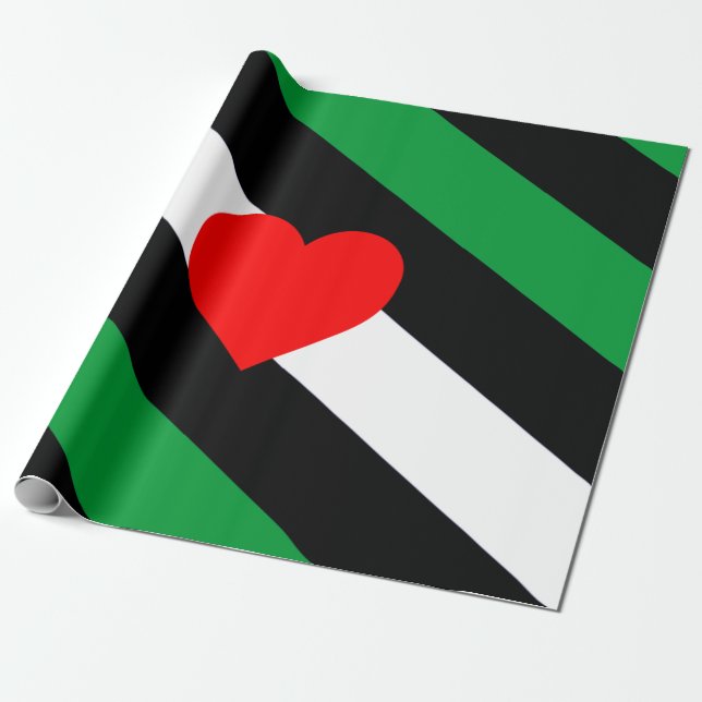 Leather Boi Pride Flag Wrapping Paper (Unrolled)