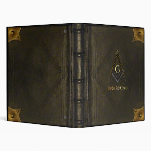 Leather Bound Book with Square and Compass Binder