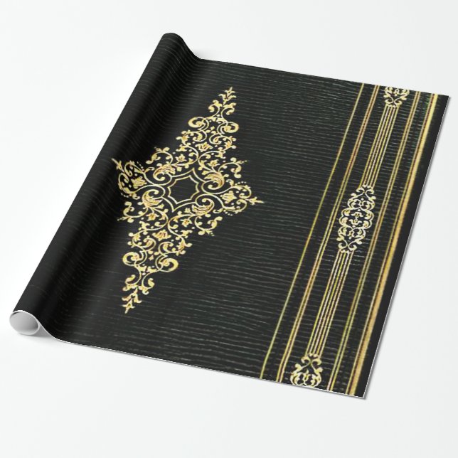 Leather Bound Book Wrapping Paper (Unrolled)