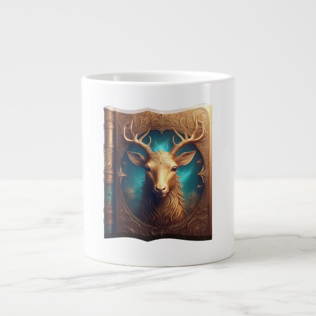 Leather Bound Copy Of A Deer Hunting Guide Giant Coffee Mug (Front)