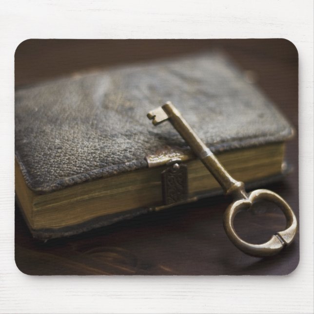Leather Bound Diary Book Under Lock and Key Mouse Pad (Front)