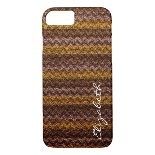 Leather Brown Chevron Stripes Pattern iPhone 87 Case